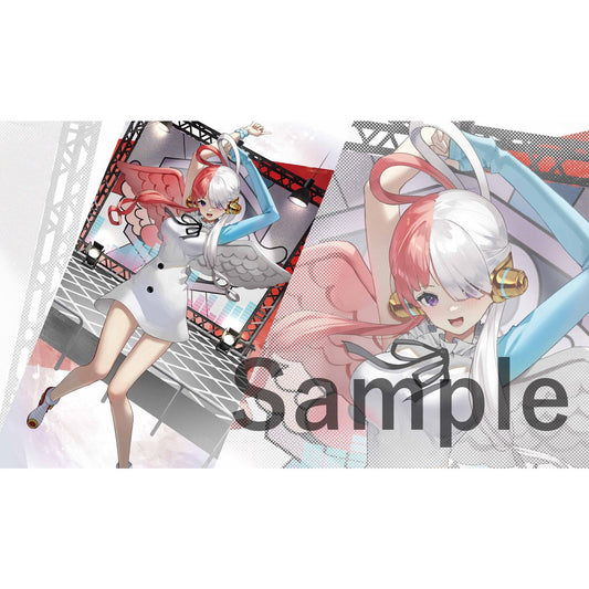 Uta (Stage) rubber playmat featuring the character with split red and white hair, wearing a white dress and blue sleeves.